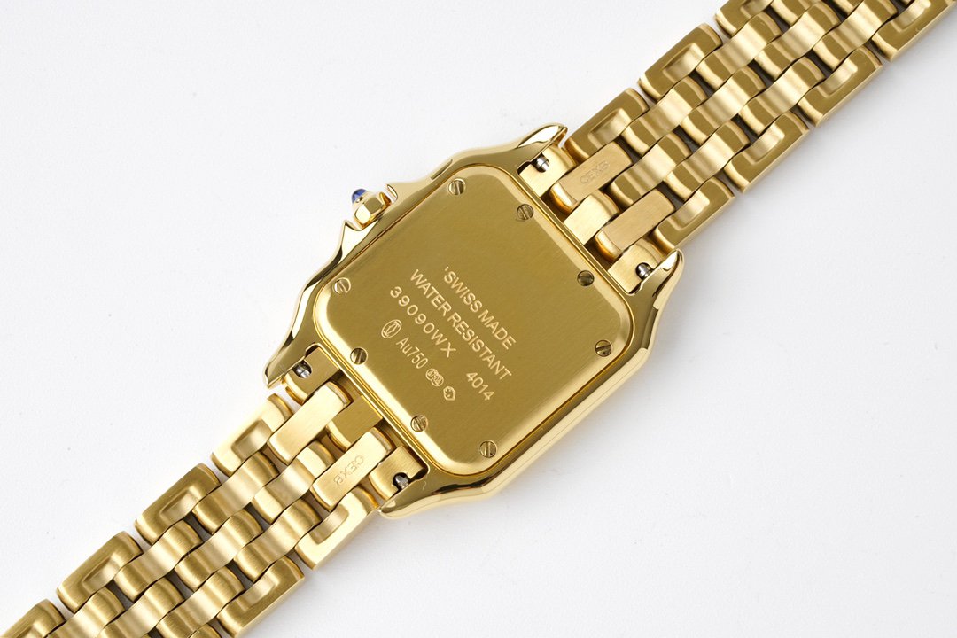 PANTHERE 27MM GOLD CASE DIAMOND BEZEL WHITE DIAL
