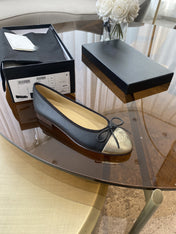BALLET FLATS BLACK LIGHT GOLD LAMBSKIN