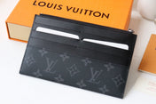 LV SLIM PURSE BLUE MONOGRAM CANVAS 20CM
