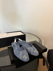 slingbacks light blue denim