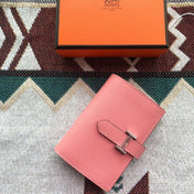 BEARN COMPACT WALLET 12 IN BLUSH PINK EPSOM LEATHER