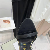 TOM FORD 26S GOLD BUCKLE HEELS 105 MM IN BLACK LAMBSKIN