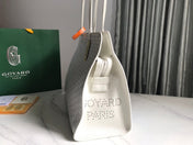 HARDY PM BAG 40 IN WHITE GOYARDINE CANVAS AND TAURILLON LEATHER TRIM
