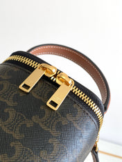 TRIOMPHE 9 CALFSKIN BLACK PATTERN BOX BAG