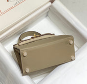 KELLY MINI 20 BAG IN TAN BROWN CALFSKIN WITH GOLD HARDWARE