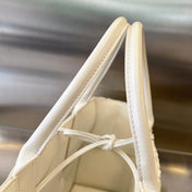 SMALL ARCO TOTE 30 IN WHITE SOFT LAMBSKIN