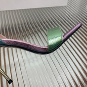 BALMAIN 25S B STRAP HIGH HEEL SANDALS 95MM IN MULTICOLOR CALFSKIN