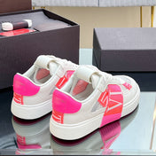 VALENTINO 25S GARAVANI VL7N SNEAKERS IN WHITE MIX PINK LAMBSKIN