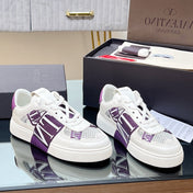 VALENTINO 25S GARAVANI VL7N SNEAKERS IN WHITE MIX PURPLE LAMBSKIN