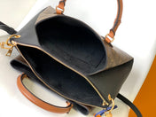 LV 25S OPÉRA MEDIUM BAG 26 IN BROWN AND BLACK MONOGRAM CALFSKIN GOLD HARDWARE