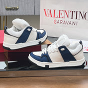 OPEN SKATE SNEAKER IN WHITE MIX NAVY BLUE CALFSKIN
