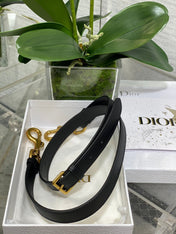 SADDLE BAG 24 IN BLACK CALFSKIN GOLD HARDWARE
