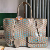 SAINT LOUIS PM 34 IN GREY MIX BLUE GOYARDINE CANVAS AND CALFSKIN