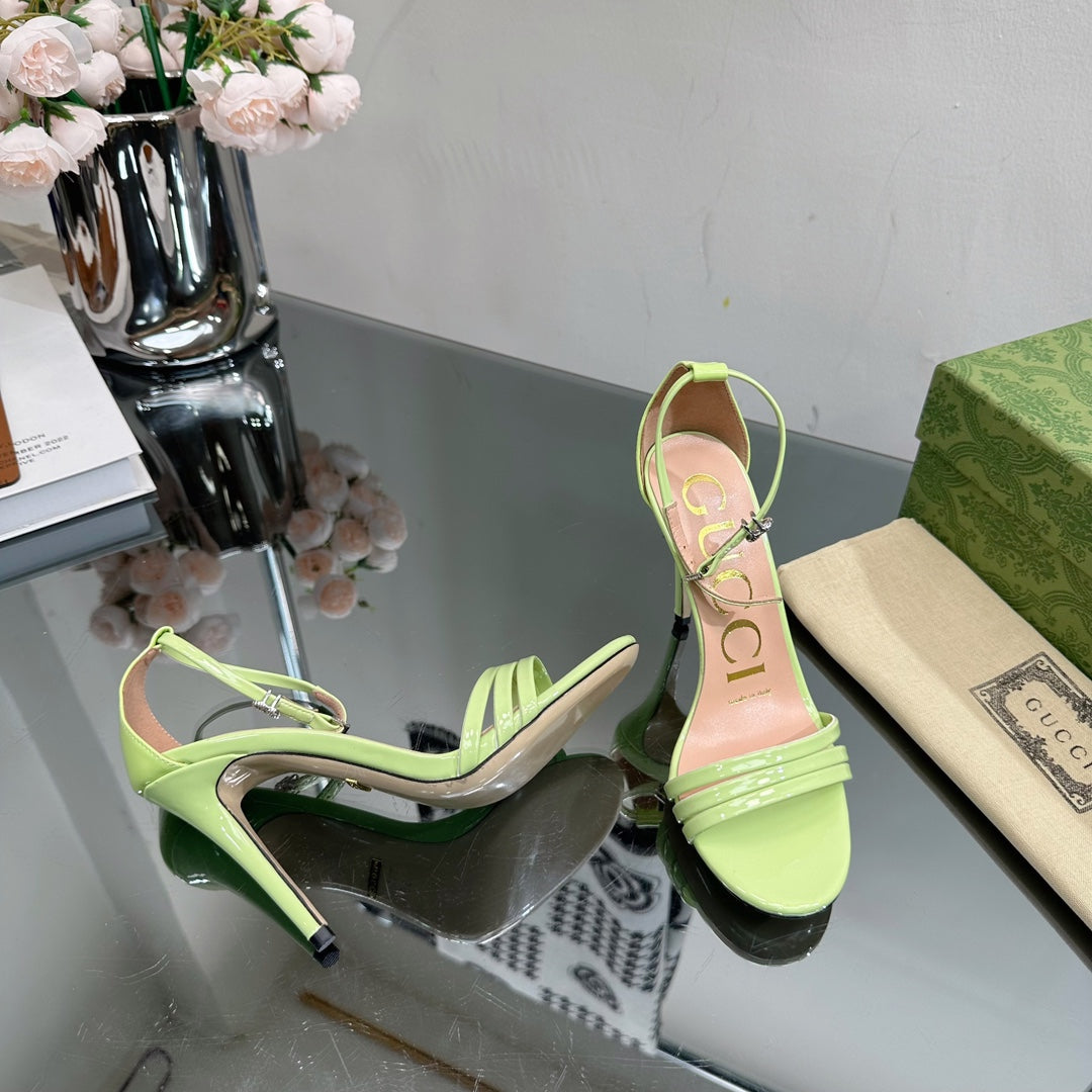 GG 105 HIGH HEEL SANDAL LIME LAMBSKIN