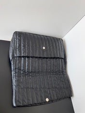 MONACO BAG 43 IN BLACK QUILTED THIN CALFSKIN SILVER HARDWARE