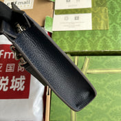 OPHIDIA POUCH 26 IN DARK BLUE MONOGRAM CANVAS AND BLACK LAMBSKIN TRIM