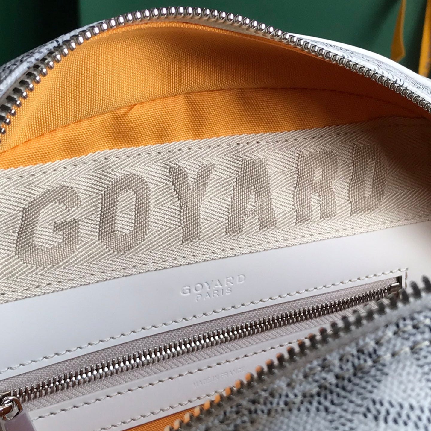 SAINT JEANNE BAG 35 IN WHITE GOYARDINE CANVAS AND CALFSKIN