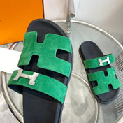 Chypre Sandal Green Suede