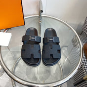 Chypre Sandal Black Leather