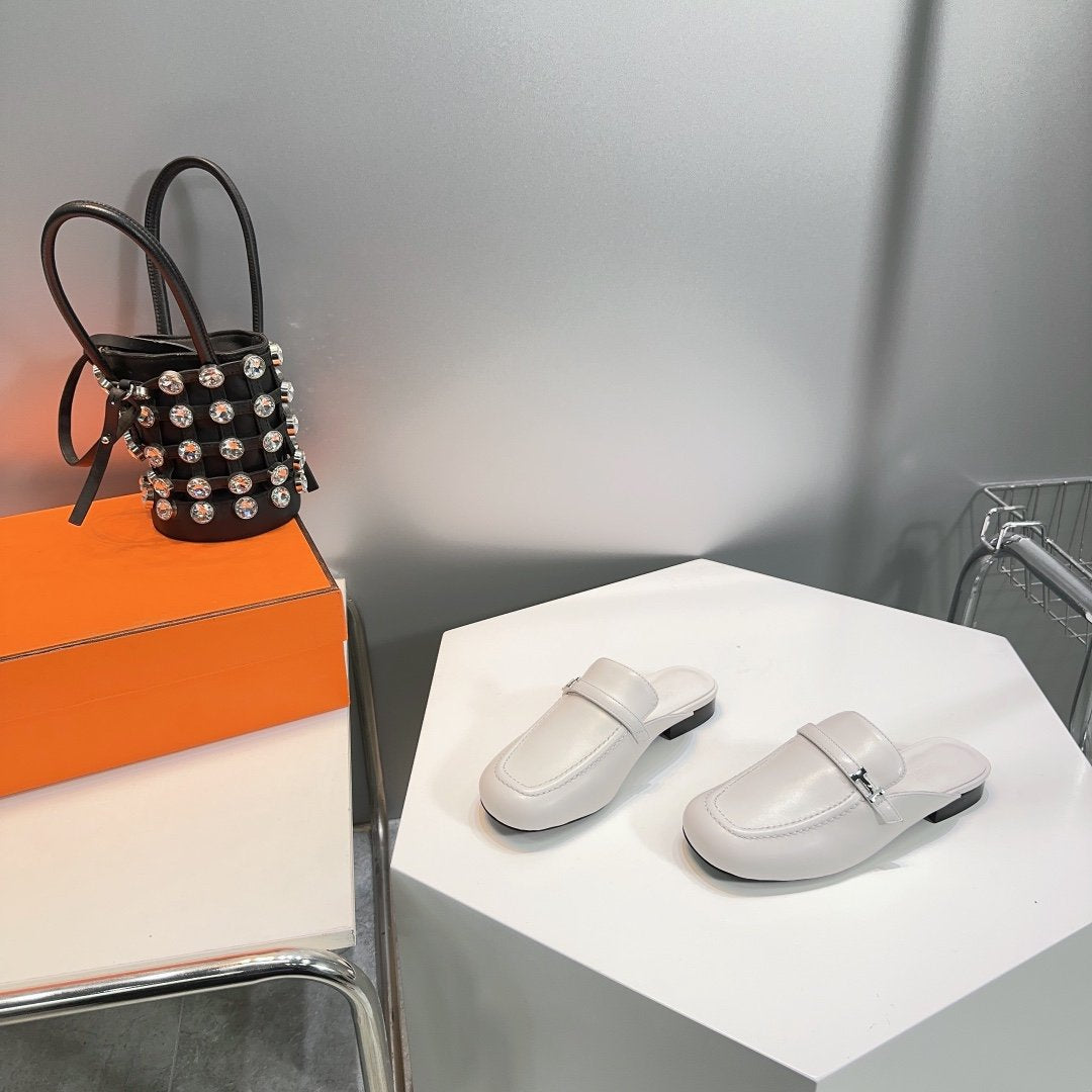 Lena Mule White Leather