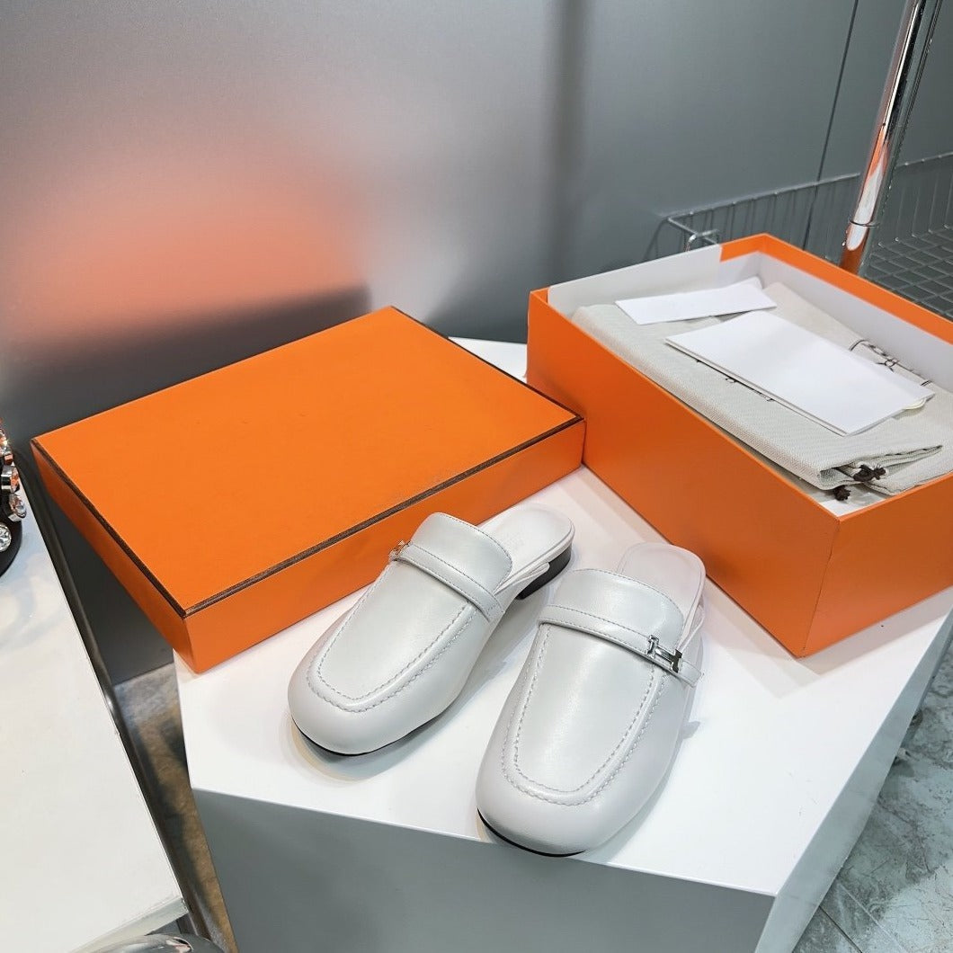Lena Mule White Leather