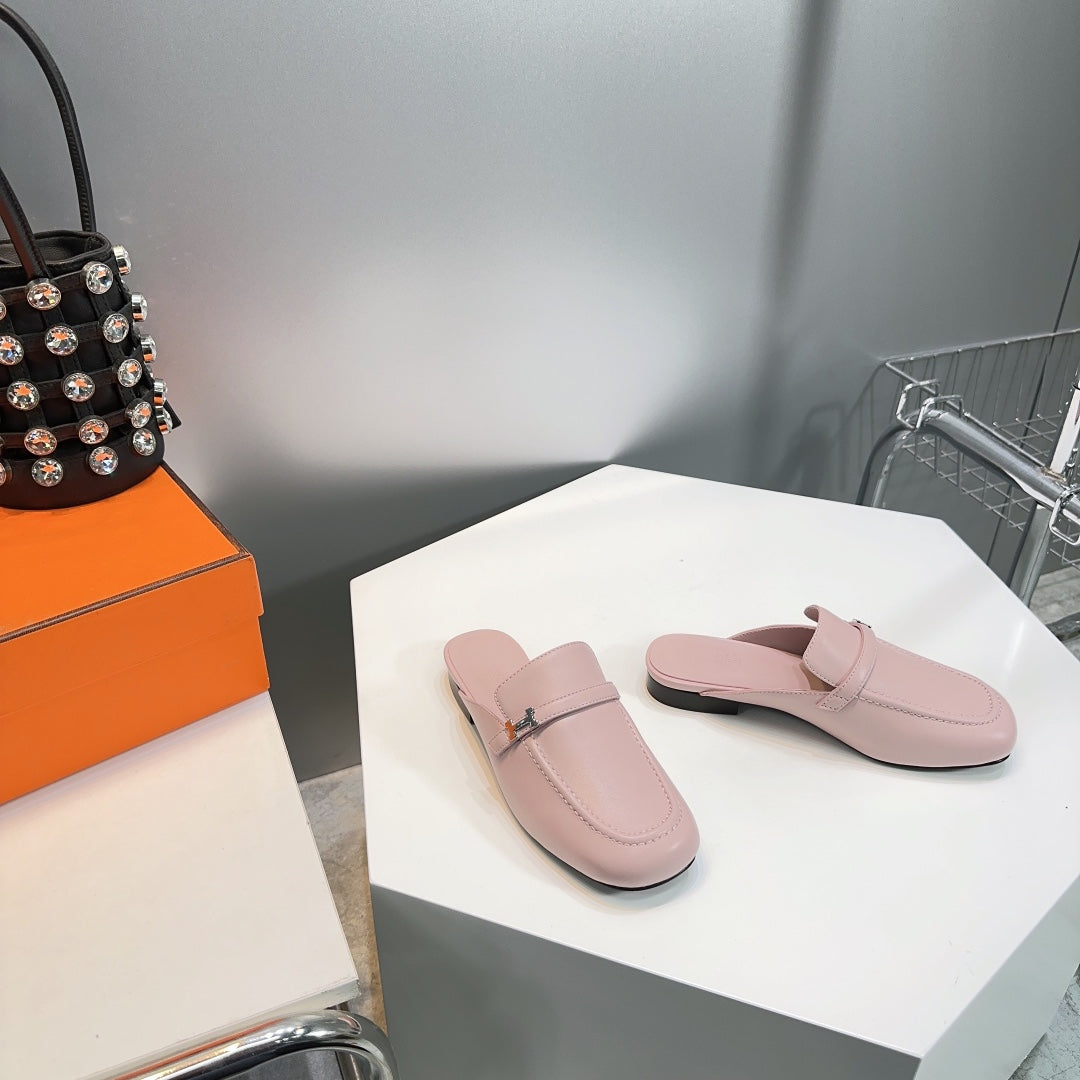 Lena Mule Pastel Pink Leather