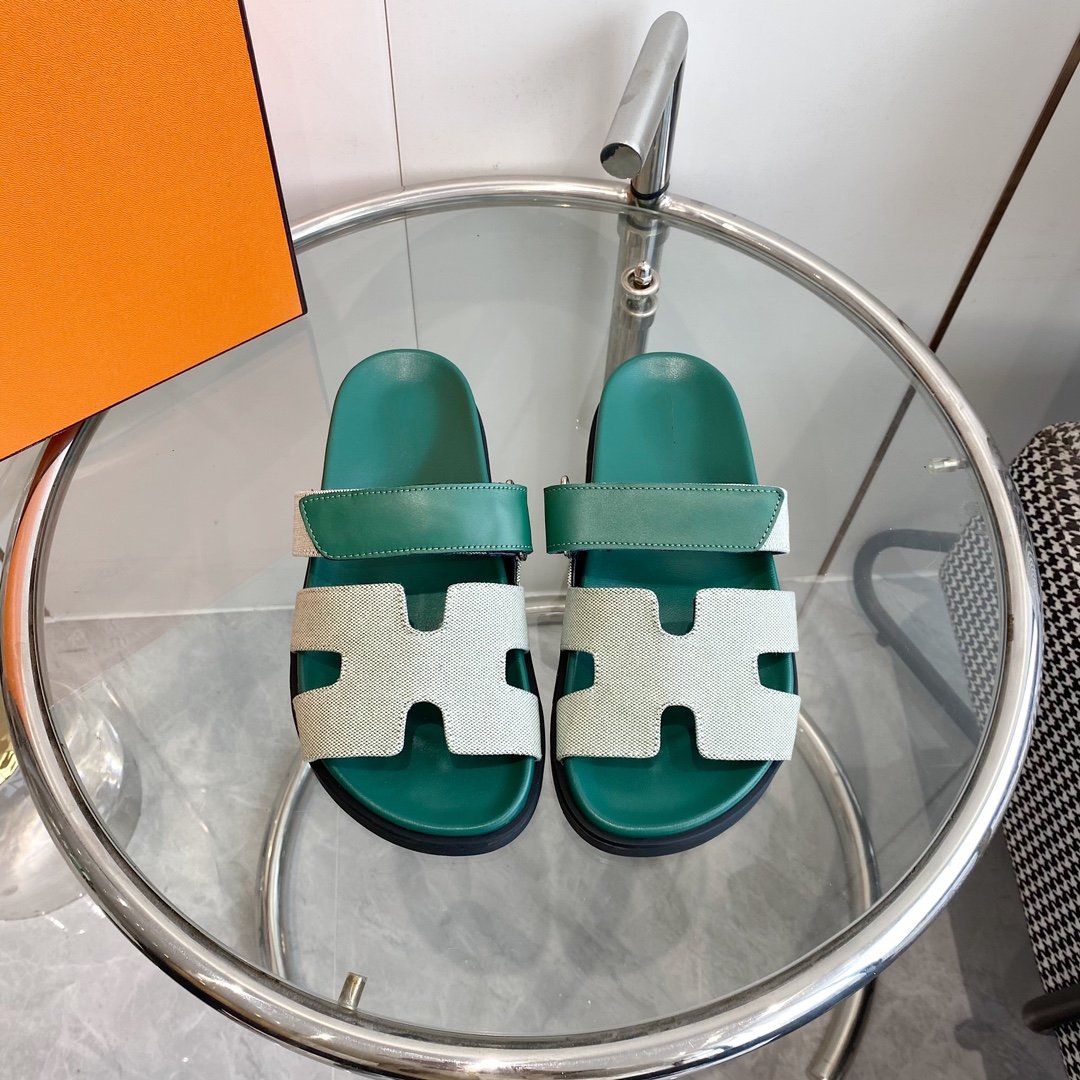 Chypre Canvas Sandal Tiff Leather