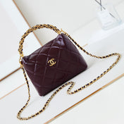 HOBO BAG 18 IN WINE RED SOFT LAMBSKIN GOLD CHAIN