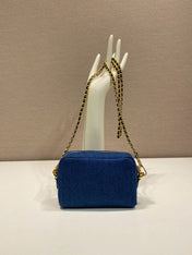 MINI BAG 14 IN AZURE BLUE DENIM GOLD HARDWARE