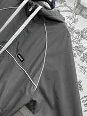 MIU 25S HOODED JACKET GREY IN NYLON 263131