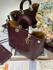 DIOR 26S TOUJOURS BAG 28 IN  DARK RED CALFSKIN