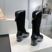 CHANEL SHORT BOOTS 25S 45 MM IN BLACK SUEDE AND LAMBSKIN