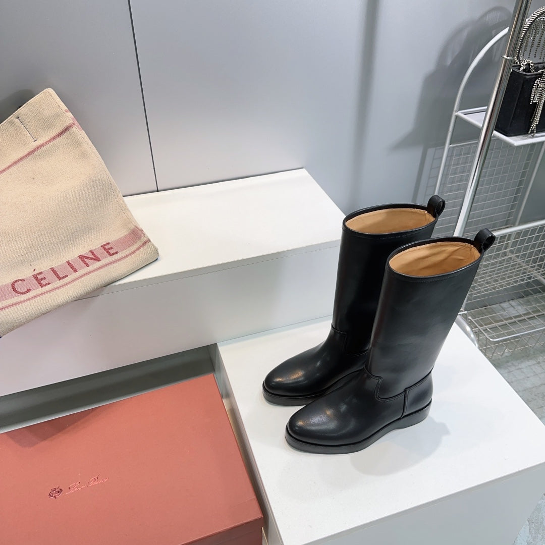 LP 25S JOHN BOOT IN BLACK CALFSKIN