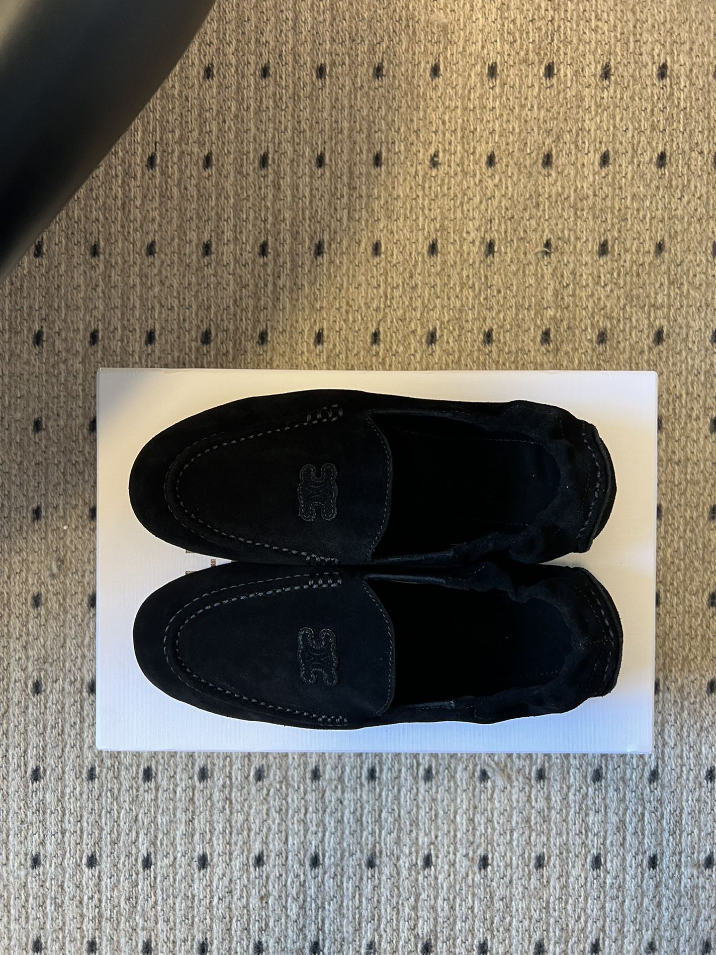 CELINE 25S LOAFERS FLAT IN BLACK SUEDE