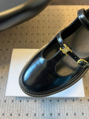 CELINE 26S BULKY BABIES MARY JANE SHOES 40 MM IN BLACK CALFSKIN