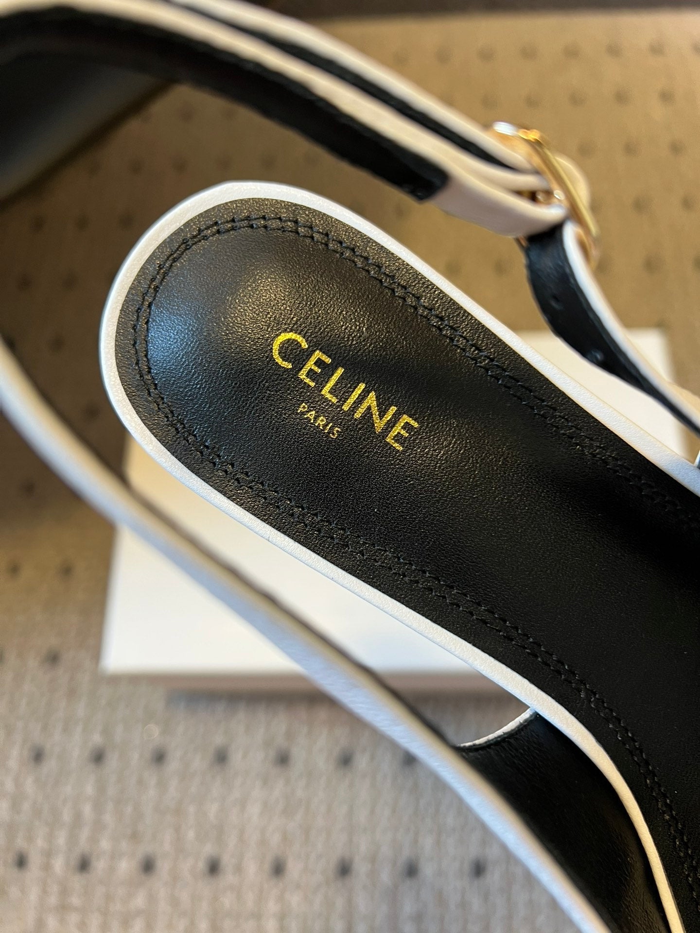 CELINE 26S HIGH-HEEL SLINGBACK 45 MM IN WHITE CALFSKIN