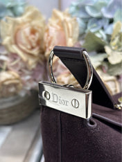DIOR 26S DIORLY BAG 33 IN DRAK BROWN SUEDE