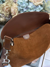 DIOR 26S DIORLY BAG 33 IN BROWN SUEDE