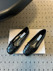 JIMMY CHOO 26S CLASSIC BALLET FLATS IN BLACK CALFSKIN
