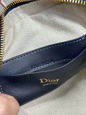 DIOR 26S BOW POUCH BAG 20 IN BLACK AND BEIGE OBLIQUE JACQUARD