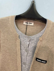 MIUMIU 26S ROUND-NECK KNIT CARDIGAN 1394