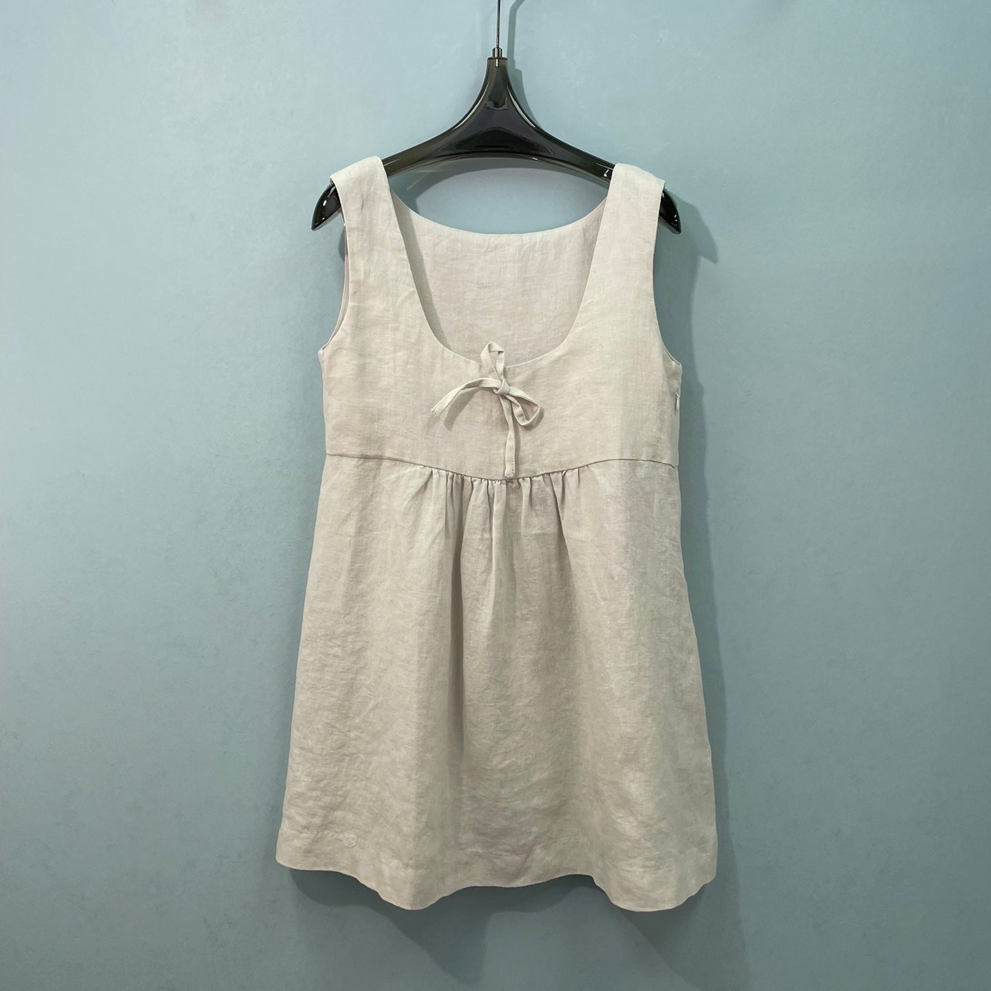 MIUMIU 26S SLEEVELESS BOW MINI DRESS 1422