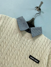 MIUMIU 26S CABLE-KNIT SWEATER 1539