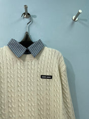 MIUMIU 26S CABLE-KNIT SWEATER 1539