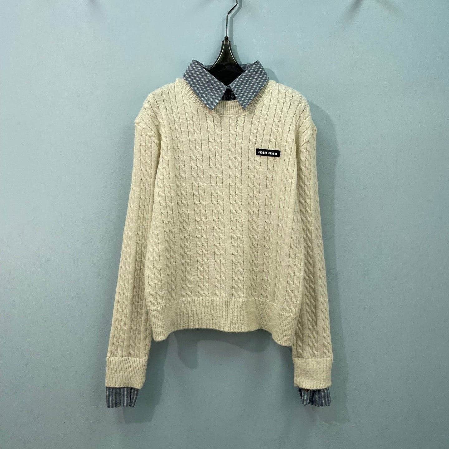 MIUMIU 26S CABLE-KNIT SWEATER 1539