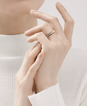 ROPE TWO-ROW GOLD DIAMOND RING