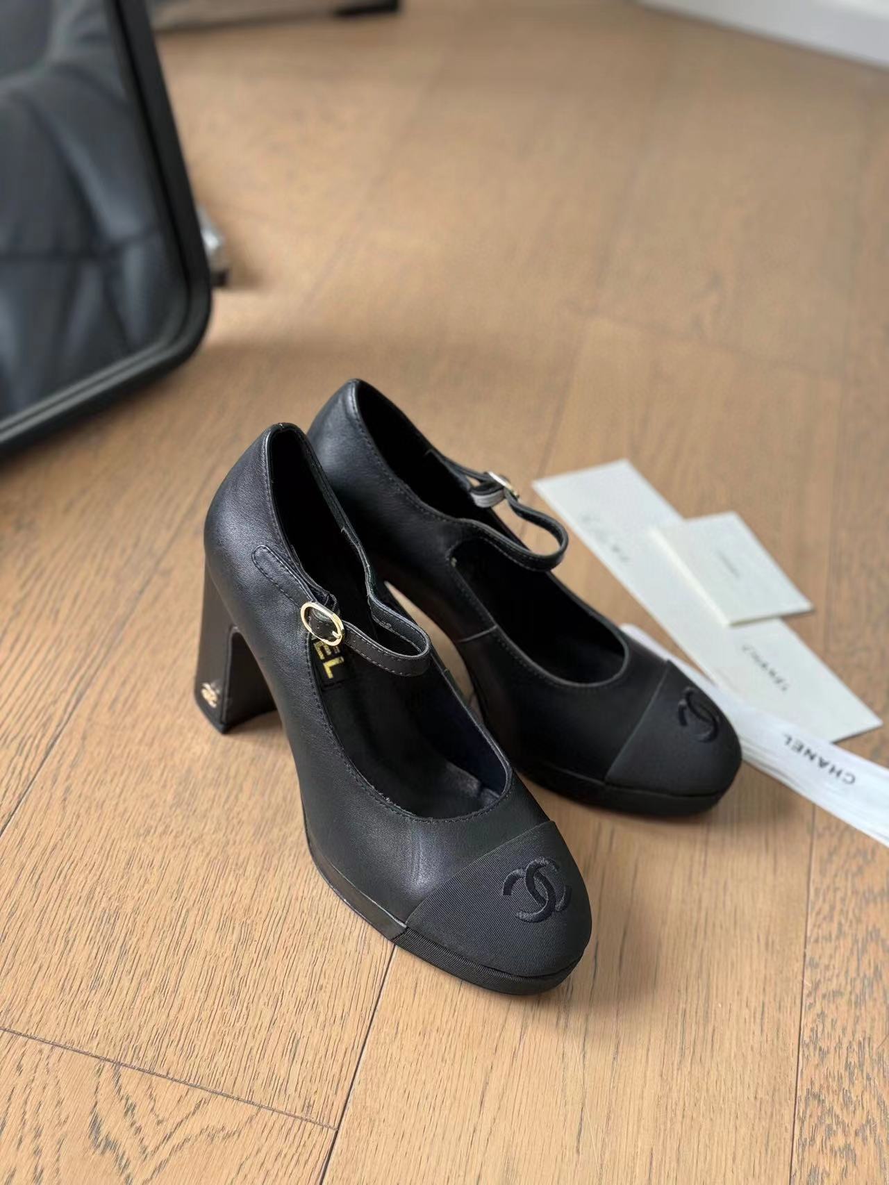 MARY JANE HIGH HEEL 9.5 BLACK CALFSKIN