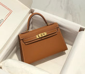 HM KELLY MINI 20 GOLDEN BROWN EPSOM GOLD HARDWARE