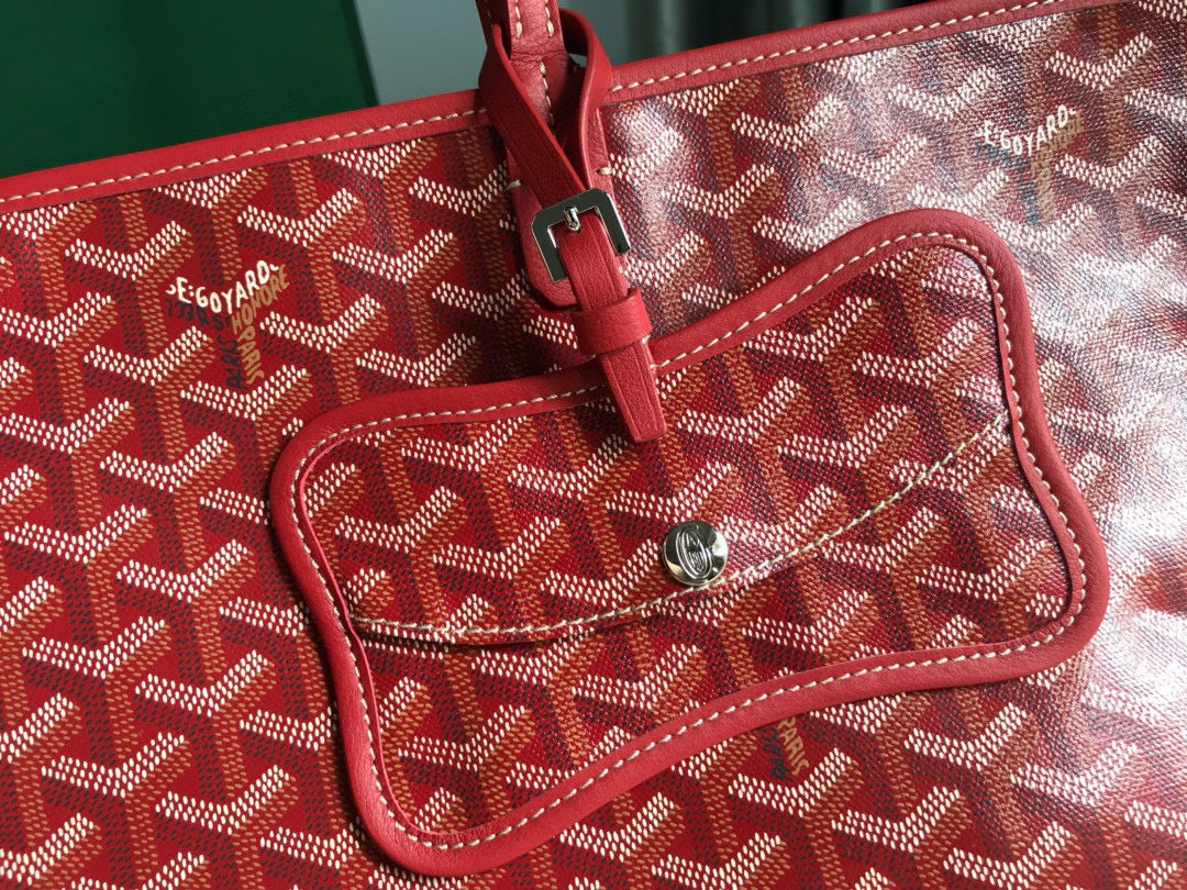 CHIEN GRIS & POCKET 34 RED CANVAS
