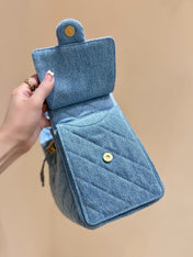 CC 25 HANDBAG IN BLUE 30 DENIM GOLD HARDWARE